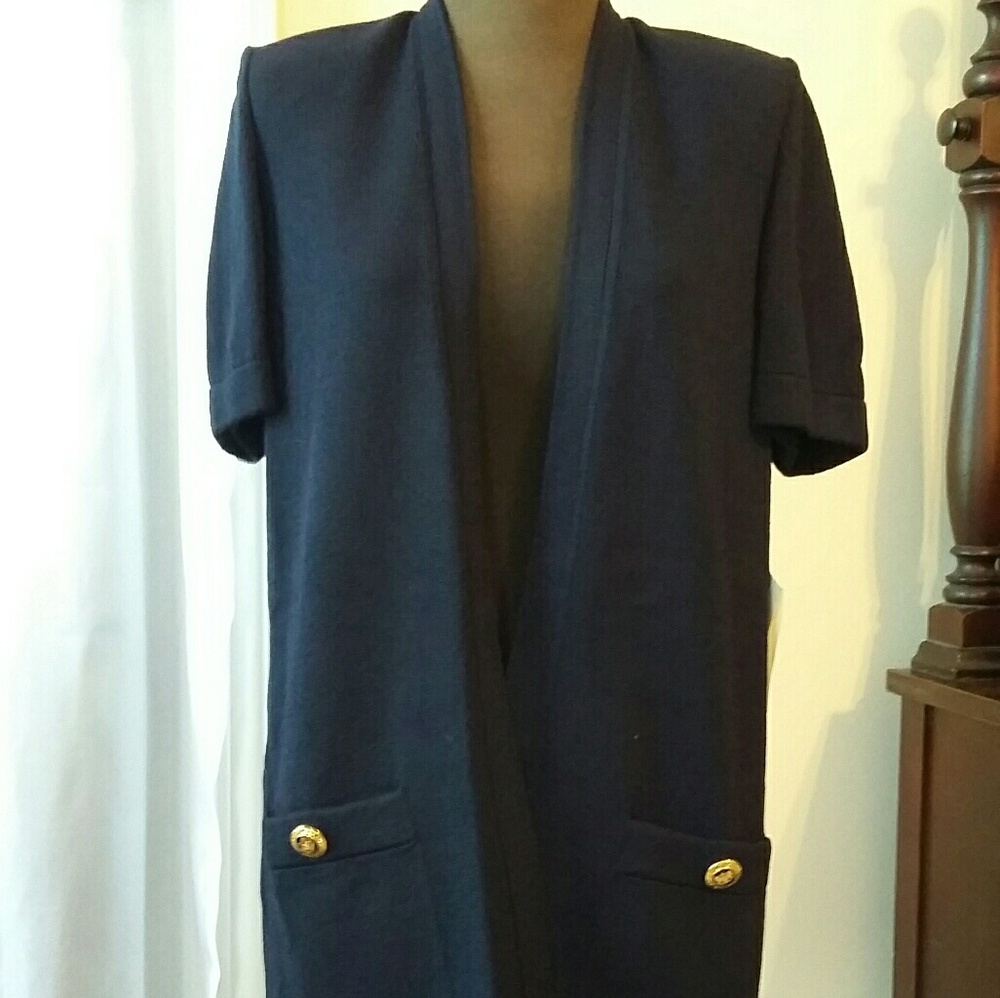 NWT St. John Navy Open Front Cardigan